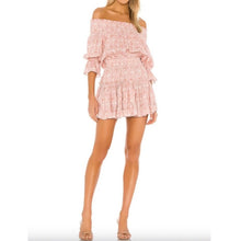Load image into Gallery viewer, Misa x Revolve Darla Smocked Off Shoulder Tiered Ruffle Mini Dress (Large)
