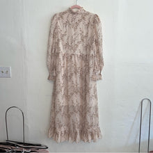 Load image into Gallery viewer, Anne Louise Boutique Primrose Floral High Neck Flowy Ruffle Tie Maxi Dress (Small)
