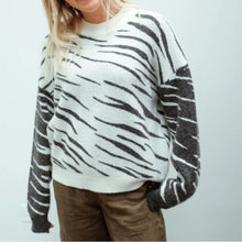 Load image into Gallery viewer, Rails Lana Wool Cashmere Tiger Print Crewneck Sweater (Medium)
