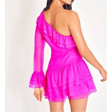 Load image into Gallery viewer, LoveShackFancy Darling Silk One Shoulder Ruffle Asymmetrical Mini Dress (6)
