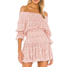 Load image into Gallery viewer, Misa x Revolve Darla Smocked Off Shoulder Tiered Ruffle Mini Dress (Large)
