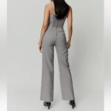 Load image into Gallery viewer, NWT Reformation Cameran Plaid Corset Lace-Up Straight Leg Jumpsuit (6)
