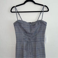 Load image into Gallery viewer, NWT Reformation Cameran Plaid Corset Lace-Up Straight Leg Jumpsuit (6)
