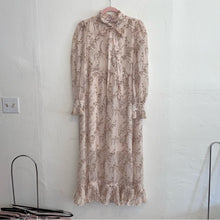 Load image into Gallery viewer, Anne Louise Boutique Primrose Floral High Neck Flowy Ruffle Tie Maxi Dress (Small)
