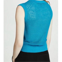 Load image into Gallery viewer, Veronica Beard Kellen Twist-Front Sleeveless Linen Knit Top (Medium)
