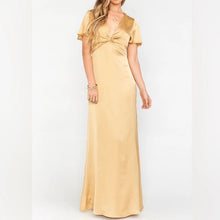 Load image into Gallery viewer, NWT Show Me Your Mumu Rome Twist V-Neck Flutter Sleeve Maxi Bridesmaid Dress (XXS)
