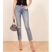 Load image into Gallery viewer, Reformation Julie High Rise Cigarette Slim Distressed Jeans (29)
