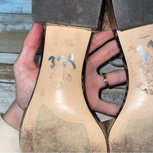 Load image into Gallery viewer, AGL Snake-Embossed Leather Block Heel Open Toe Low Heels (9)
