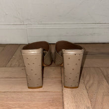 Load image into Gallery viewer, Song of Style x Revolve Geo Leather Ostrich-Embossed Square Toe Heels (W6)
