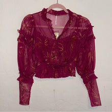 Load image into Gallery viewer, NWT Free People Time For Shine Smocked Puff Sleeve Balloon Sleeve Top (Small)
