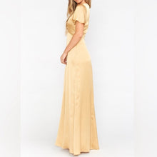 Load image into Gallery viewer, NWT Show Me Your Mumu Rome Twist V-Neck Flutter Sleeve Maxi Bridesmaid Dress (XXS)
