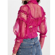 Load image into Gallery viewer, NWT Free People Time For Shine Smocked Puff Sleeve Balloon Sleeve Top (Small)
