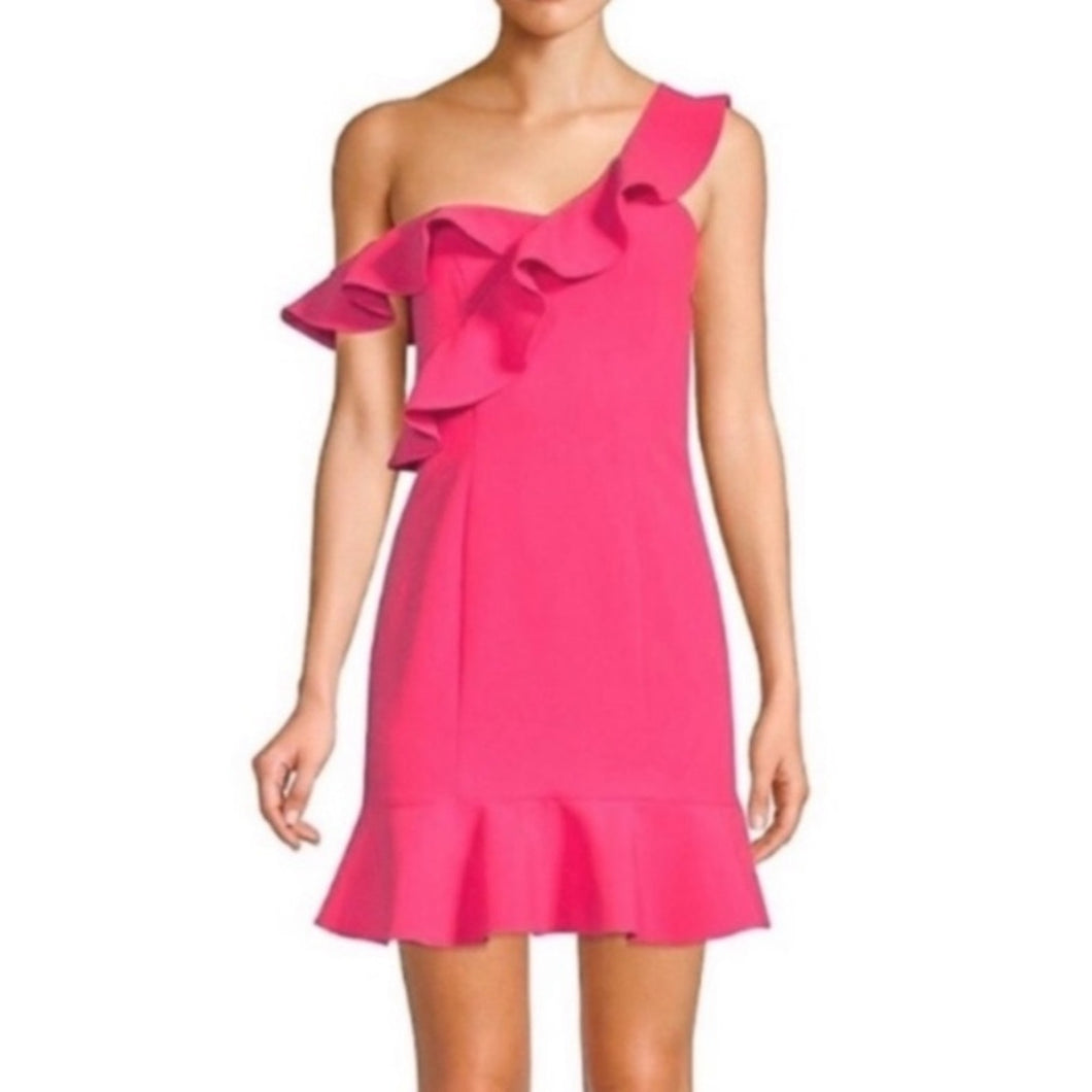 Likely Norvina Ruffle Asymmetrical One Shoulder Mini Dress (2)