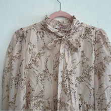 Load image into Gallery viewer, Anne Louise Boutique Primrose Floral High Neck Flowy Ruffle Tie Maxi Dress (Small)
