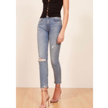 Load image into Gallery viewer, Reformation Julie High Rise Cigarette Slim Distressed Jeans (29)
