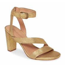 Load image into Gallery viewer, Madewell Liv Pyrite Gold Leather Strappy Open Toe Heels (W9.5)
