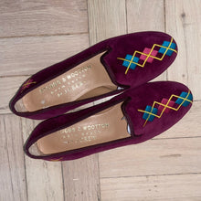 Load image into Gallery viewer, Stubbs &amp; Wootten x J. Crew Glasgow Palm Beach Velvet Argyle Embroidered Loafers (W6)
