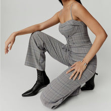 Load image into Gallery viewer, NWT Reformation Cameran Plaid Corset Lace-Up Straight Leg Jumpsuit (6)
