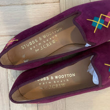 Load image into Gallery viewer, Stubbs &amp; Wootten x J. Crew Glasgow Palm Beach Velvet Argyle Embroidered Loafers (W6)
