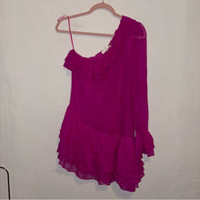 Load image into Gallery viewer, LoveShackFancy Darling Silk One Shoulder Ruffle Asymmetrical Mini Dress (6)
