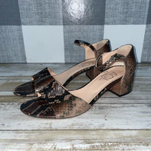 Load image into Gallery viewer, AGL Snake-Embossed Leather Block Heel Open Toe Low Heels (9)
