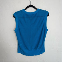 Load image into Gallery viewer, Veronica Beard Kellen Twist-Front Sleeveless Linen Knit Top (Medium)
