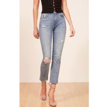 Load image into Gallery viewer, Reformation Julie High Rise Cigarette Slim Distressed Jeans (29)
