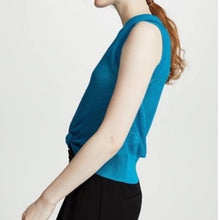 Load image into Gallery viewer, Veronica Beard Kellen Twist-Front Sleeveless Linen Knit Top (Medium)
