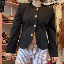 Load image into Gallery viewer, Vintage Wool Gold Shell Blazer Jacket (2) - (4)
