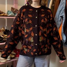 Load image into Gallery viewer, Vintage Fall Leaf Button-Front Cardigan Sweater (Large)
