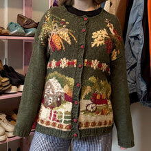 Load image into Gallery viewer, Vintage Fall Harvest Farm Button-Down Cardigan Sweater (Medium)
