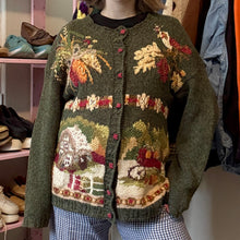 Load image into Gallery viewer, Vintage Fall Harvest Farm Button-Down Cardigan Sweater (Medium)
