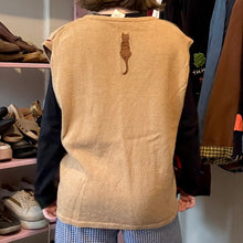 Load image into Gallery viewer, Vintage Fall Cat Button-Front Sweater Vest (XL)
