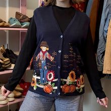 Load image into Gallery viewer, Vintage Scarecrow Pumpkin Fall Sweater Vest (Medium)
