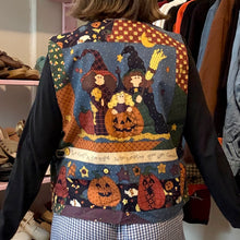 Load image into Gallery viewer, Vintage Halloween Pumpkin Ghost Witch Open-Front Vest (Medium) - (Large)
