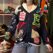 Load image into Gallery viewer, Vintage Eagle&#39;s Eye Teacher Football Cardigan Sweater (Small) - (Medium)
