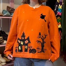 Load image into Gallery viewer, Y2K Halloween Haunted House Beaded Sweatshirt (Large)
