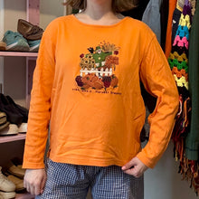 Load image into Gallery viewer, Vintage &quot;Plant Goals...Harvest Dreams&quot; Scarecrow Embroidered Long Sleeve Tee (Medium)
