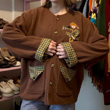 Load image into Gallery viewer, Vintage Handmade Scarecrow Fleece Button-Front Cardigan Jacket (XL) *Flawed*
