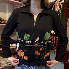 Load image into Gallery viewer, Y2K Halloween Ghost Pumpkin Full-Zip Cropped Jacket (Small)
