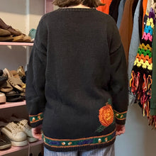 Load image into Gallery viewer, Vintage Halloween Pumpkin Jack-O-Lantern Chunky Sweater (Medium) - (Large)
