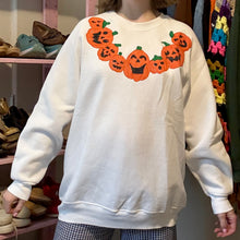 Load image into Gallery viewer, Vintage Jack-O-Lantern Pumpkin Puff Paint Sweatshirt (Large) - (XL)
