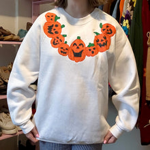Load image into Gallery viewer, Vintage Jack-O-Lantern Pumpkin Puff Paint Sweatshirt (Large) - (XL)
