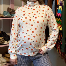 Load image into Gallery viewer, Viintage Jack-O-Lantern Graphic Print Long Sleeve Turtleneck Top (Medium) - (Large)
