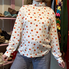 Load image into Gallery viewer, Viintage Jack-O-Lantern Graphic Print Long Sleeve Turtleneck Top (Medium) - (Large)
