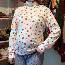 Load image into Gallery viewer, Viintage Jack-O-Lantern Graphic Print Long Sleeve Turtleneck Top (Medium) - (Large)
