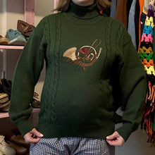 Load image into Gallery viewer, Vintage Equestrian Polo Embroidered Cable Knit Turtleneck Sweater (XS) - (Small)
