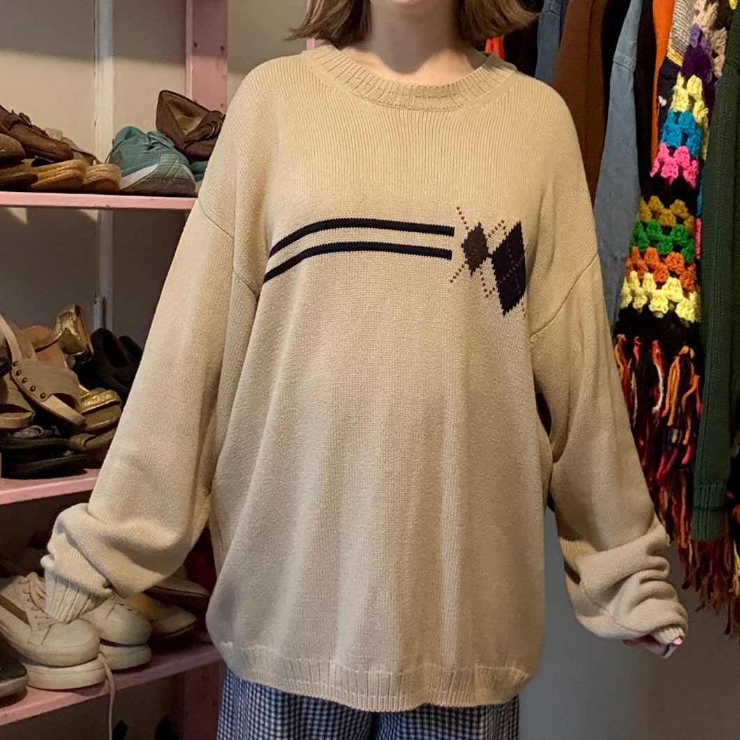 Vintage Argyle Graphic Crewneck Sweater (2X)-(3X)