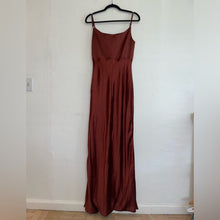 Load image into Gallery viewer, NWT Revelry Skye Satin Cinnamon Rose Cowl Neck Maxi Bridesmaid Dress (10)
