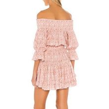 Load image into Gallery viewer, Misa x Revolve Darla Smocked Off Shoulder Tiered Ruffle Mini Dress (Large)
